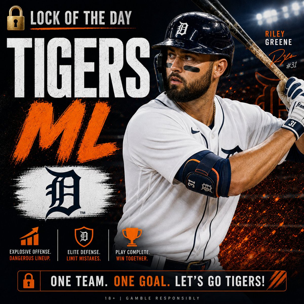 MLPICKS24's tweet photo. LOCK OF THE DAY 🔒

TIGERS ML (-115): 1 UNIT 

MELTON ABOUT TO FRY THESE BATS. https://t.co/e46t4hYrah