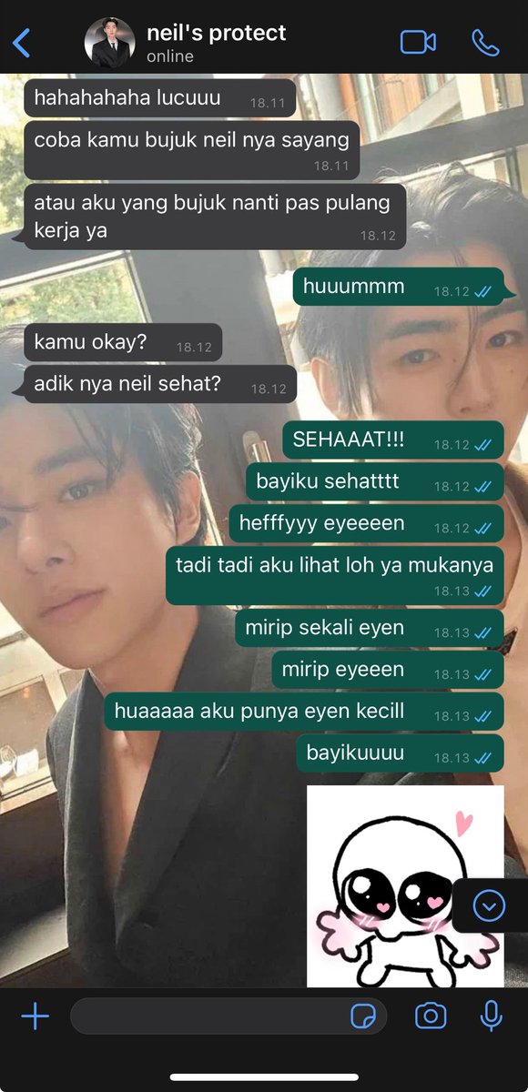 jakeuitb's tweet photo. ★ when baby Neil had a brother (what if)

#sungjake two tweets au, from eren &amp; yaya. https://t.co/NXkjieKDTz
