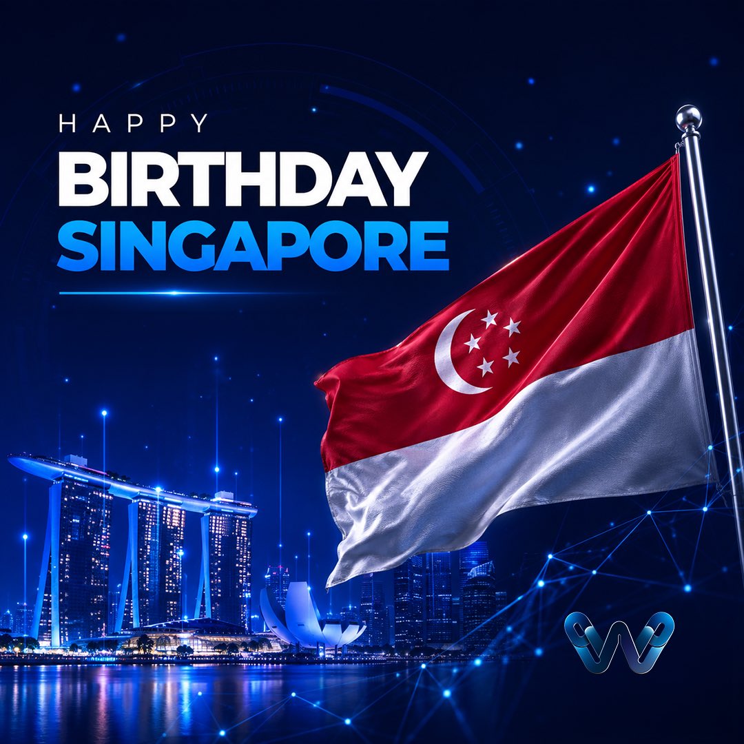 WChainNetwork's tweet photo. 🇸🇬 Happy National Day, Singapore!

Today, we celebrate the innovation, resilience, and forward-thinking spirit that inspires everything we build.

Wishing our Singapore community a great National Day. 💙 https://t.co/oh3pfNyw6d