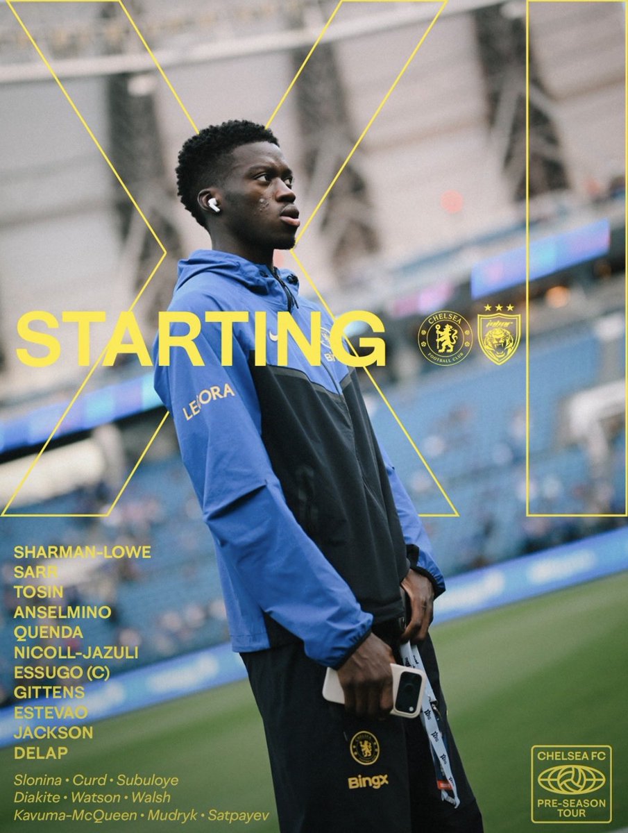 GameofGoalshub's tweet photo. Chelsea’s line up for today’s match.
Essugo handed the captaincy over Tosin. A silent message? https://t.co/vamaamJ8kA
