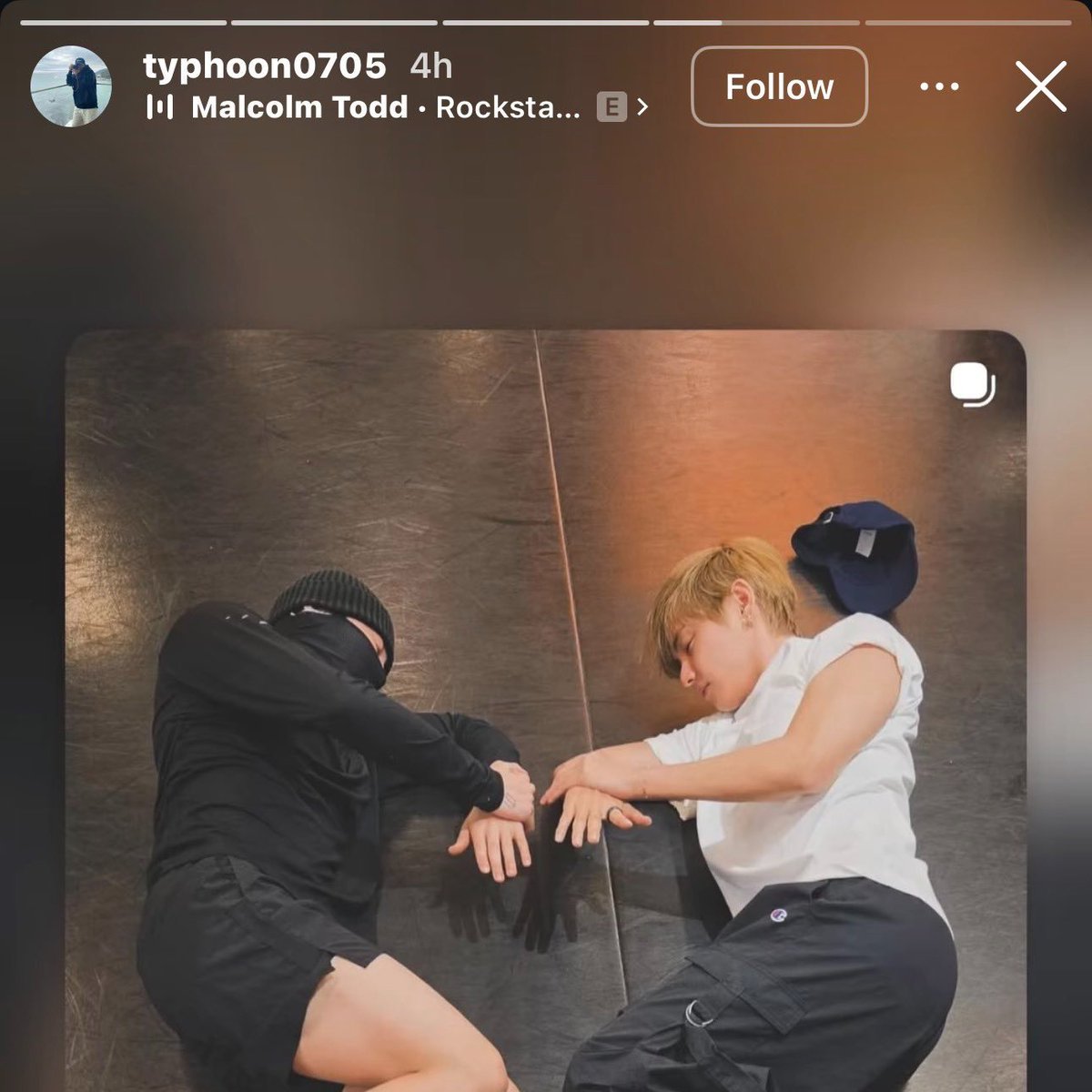 lvthvkook's tweet photo. Tae hoon Lee, Nike's entertainment Marketing director reposted taekook's pic, by Hobi on his IG Story😭.. not him choosing this pic specifically cute https://t.co/6SKVK4jpSF