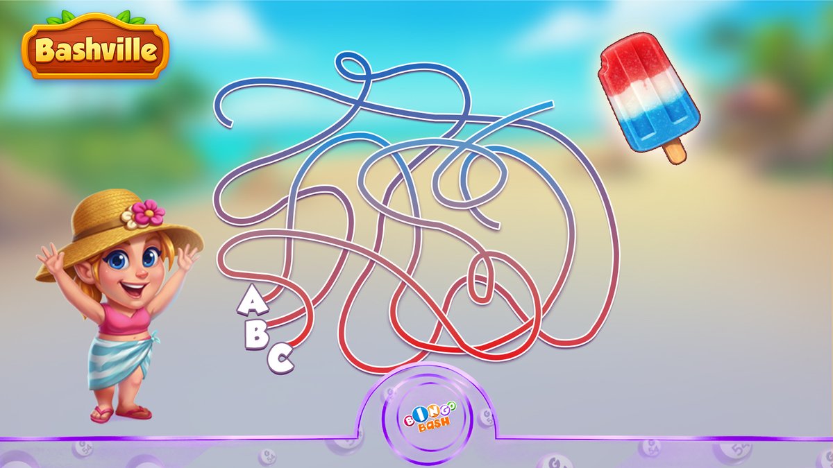 PlayBingoBash's tweet photo. ☀️ Can you beat the summer maze? 🍦

Which path—A, B, or C—leads to the popsicle? 🤔🌴

Drop your answer below and Play Bingo▶️ https://t.co/OXxP3c5I9a 

#BingoBash #Bashville #Puzzle https://t.co/iRCdlqk0Vv