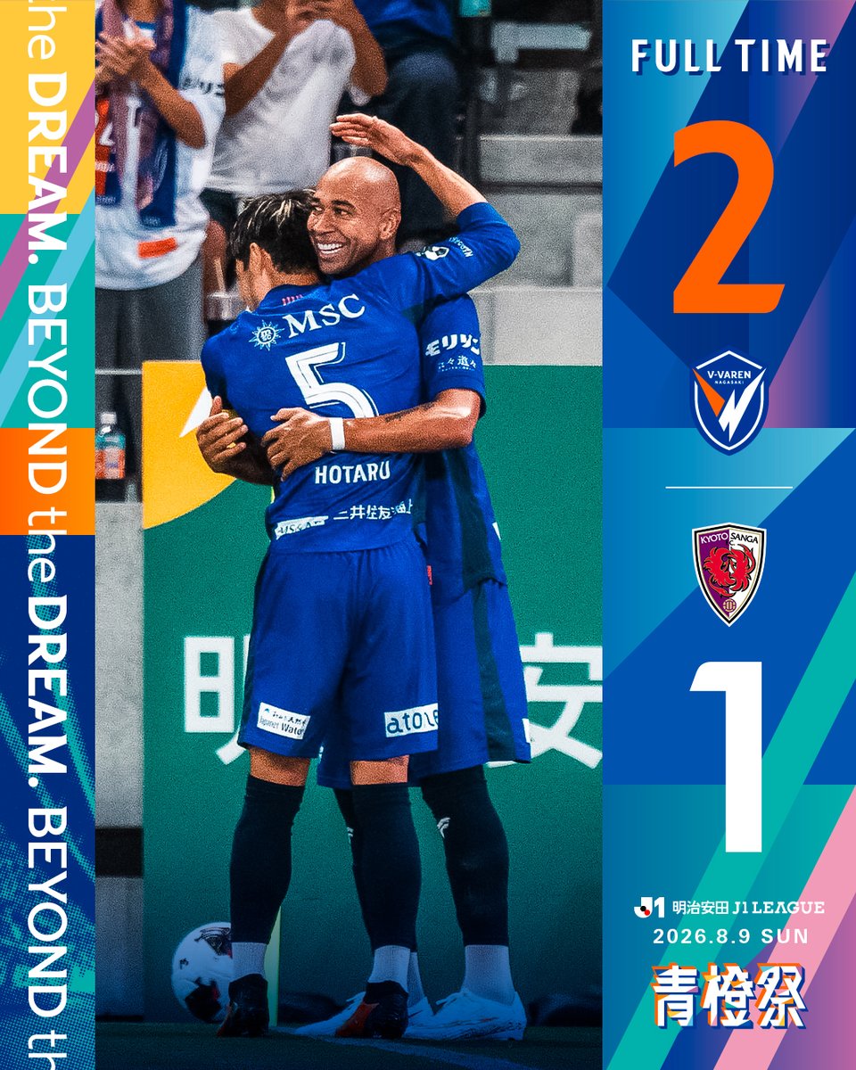 v_varenstaff's tweet photo. 𝙁𝙐𝙇𝙇-𝙏𝙄𝙈𝙀✔️🔷🔶
【長崎 2-1 京都】

開幕戦、勝利!!!!!!!!!!!!!!!!!!!!!!

#vvaren #BEYONDtheDREAM #青橙祭 https://t.co/LkgaQMc3JJ