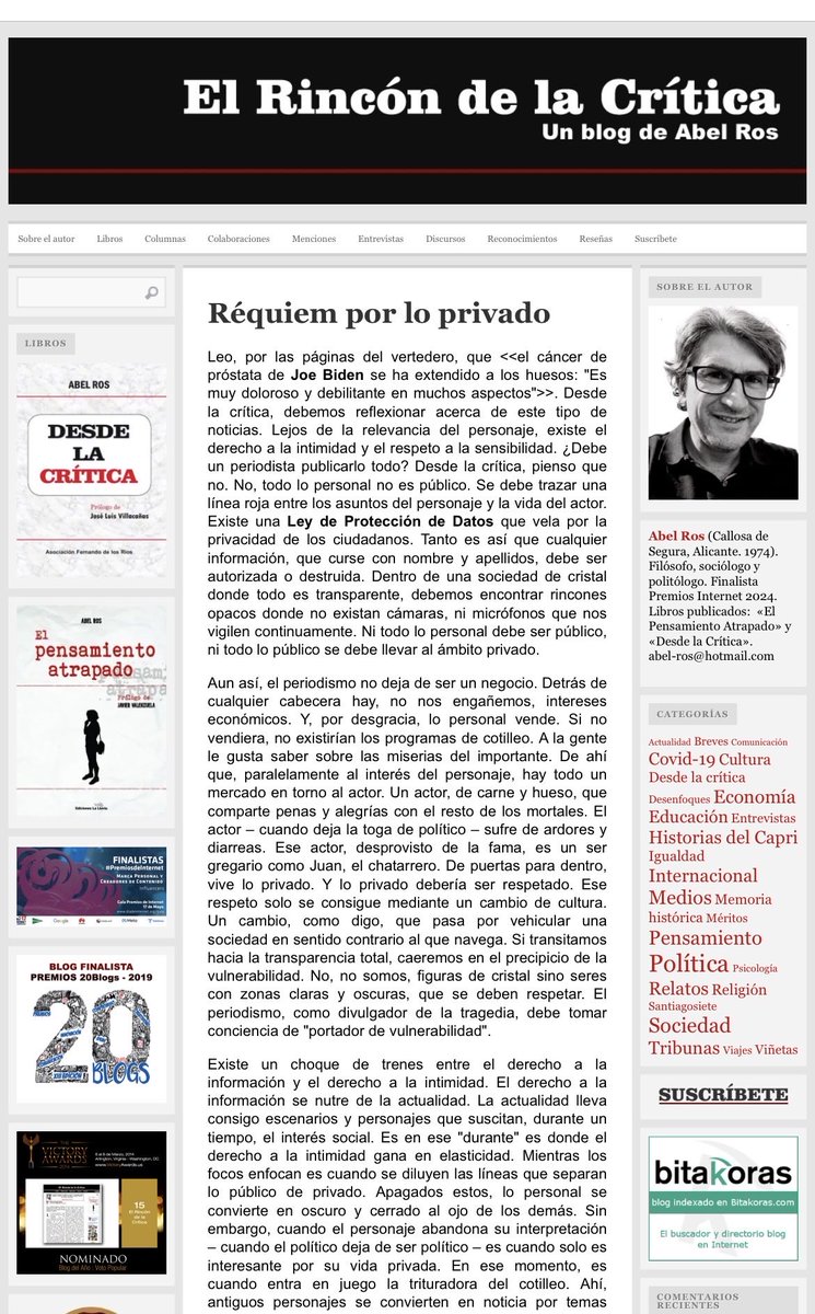 RCritica's tweet photo. 🔴 En el blog: “Réquiem por lo privado”
En el primer comentario, el link al artículo completo. https://t.co/OTkKp0Cz7B