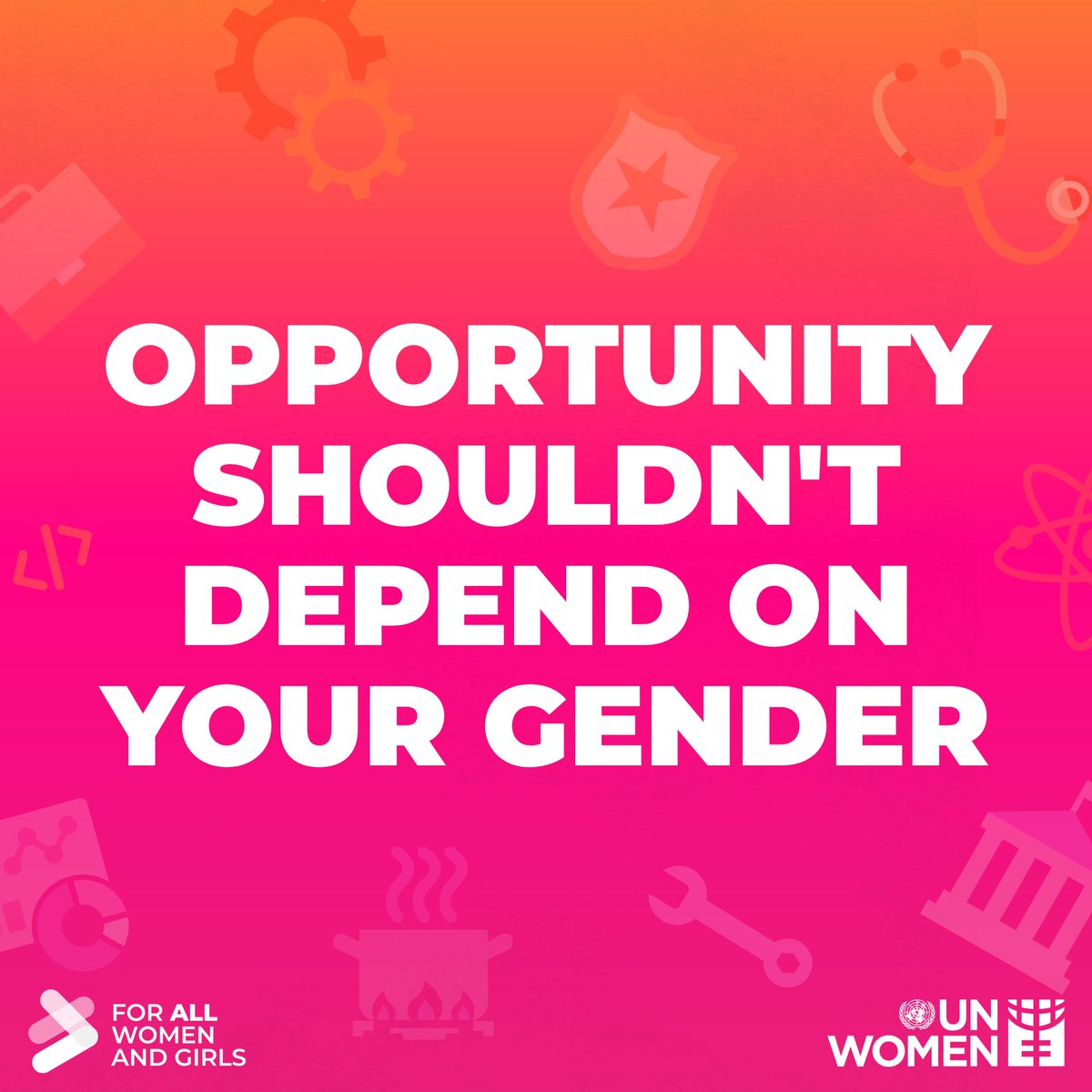 UN_Women's tweet photo. Everyone deserves equal opportunity.

Systemic barriers and long-standing stereotypes shouldn't stand in the way of anyone's dreams.

#ForAllWomenAndGirls https://t.co/lQcKinfO8O