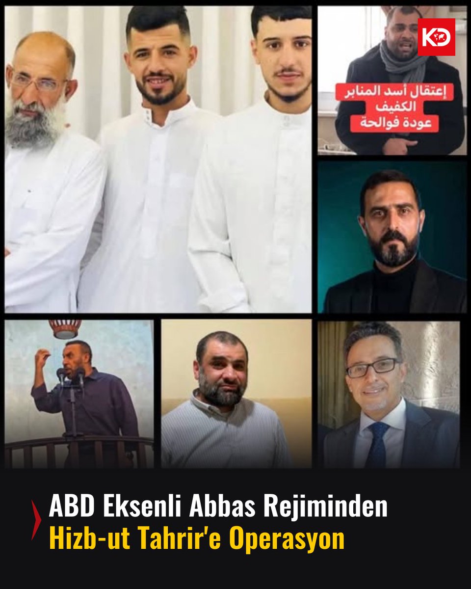 KokluDegisim's tweet photo. ABD-“İsrail” Eksenli Abbas Rejiminden, Müslümanlara Operasyon

Filistin otoritesini zorbalıkla elinde tutan Mahmud Abbas liderliğindeki Filistin yönetimi, Batı’dan ithal sistem, fikir ve nizamları açık bir şekilde reddeden, siyasi ve fikri çalışmalarıyla tanınan Hizb-ut Tahrir’e operasyonlar düzenliyor.

Şu ana kadar aralarında profesörlerin de olduğu akademisyenlerin yanı sıra aktivistlerin de bulunduğu 9 kişi gözaltına alındı.

Operasyonlar, Ramallah ve El Halil'de yoğun bir şekilde sürdürülüyor.