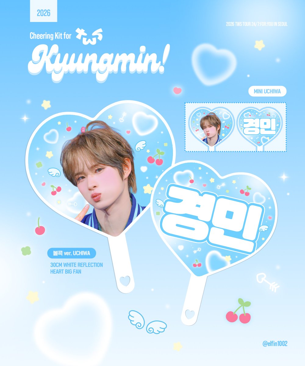 elfin1002's tweet photo. Cheering Kit for KYUNGMIN 2026 TWS TOUR '24/7':FOR:YOU' IN JAPAN 
Ⓒ elfin1002

🇯🇵 日本現場受取
https://t.co/w9EQCD60G9

국내배송
https://t.co/xV0HhmOyfw

RT 추첨 2분께 슬로건 or 우치와를 드립니다 🤍(국내 배송만 가능)

#TWS #투어스 #KYUNGMIN #경민  #ギョンミン https://t.co/Pnz04q5cV3