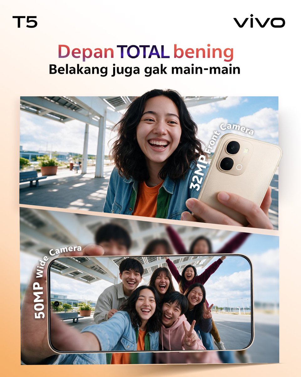 vivo_indonesia's tweet photo. Ada yang bening tapi bukan bihun.. 😅

Aliasss kamera #vivoT5Series! 

Front camera total jernih karena sudah dilengkapi 32MP dan 50MP Wide Camera.
Penasaran gak foto-foto pake HP ini? Cus checkout sekarangg!

https://t.co/pijOLicMT2 https://t.co/K6odvHWey9