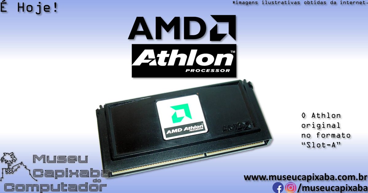 museucapixaba's tweet photo. É hoje! O microprocessador AMD Athlon de 1999.

+em https://t.co/LBxke7ueAW

#MuseuCapixaba #mcc #éhoje #museu #tecnologia #retro #geek #Capixaba #OnThisDay #AMD #Athlon #AMDAthlon #3DNow #AMD3DNow #DEC #DECAlpha #Intel #PentiumIII #AMDK7 #Windows98 #WindowsNT #PentiumIII #ἆθλον https://t.co/u0i1fnmJec