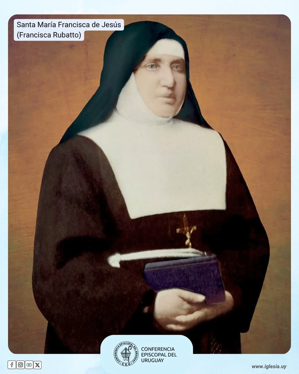 iglesiauy's tweet photo. Hoy 9 de agosto, celebramos la Fiesta de la primera Santa del Uruguay Santa María Francisca de Jesús (Madre Francisca Rubatto). Sus restos descansan, por su voluntad, en su santuario ubicado en Belvedere (Montevideo). Conoce su historia https://t.co/iCp02ihR3x https://t.co/d7Ai7hnwnJ