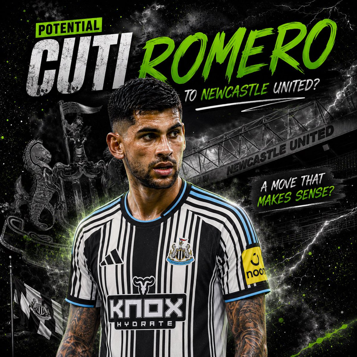ItsInBandW's tweet photo. βοΈEXCL - Newcastle preparing to activate Β£55m release clause to replace Bruno with Romero from Spurs!
Doss not believe in De Zerbi project after making it clear he wants out. Arsenal not interested in signing.
Β£75m - Β£55m leaves Β£20m for Hojbjerg!
#ItsInBandW #NUFC https://t.co/Rn21nLw5RJ