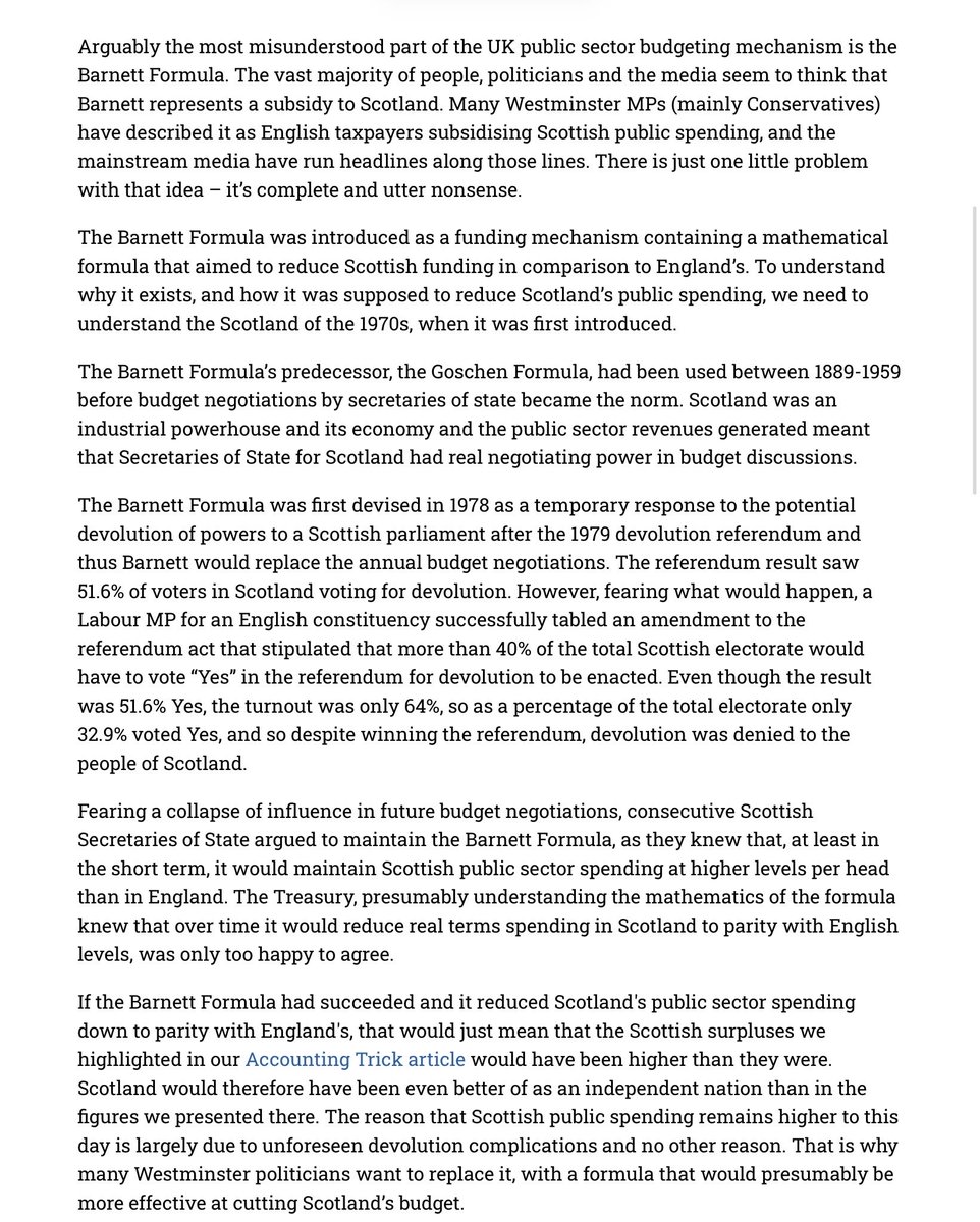 jki1888's tweet photo. @bellesareblue @GlennGlennReal Plenty other country’s smaller than us are doing just fine. May well be a bit tight for a few years until things settle down. Surely if we are such a drain on Westminster they would be glad to see the back of us. Also Barnett formula is not all it’s said to be. https://t.co/ApKdrUIQRH