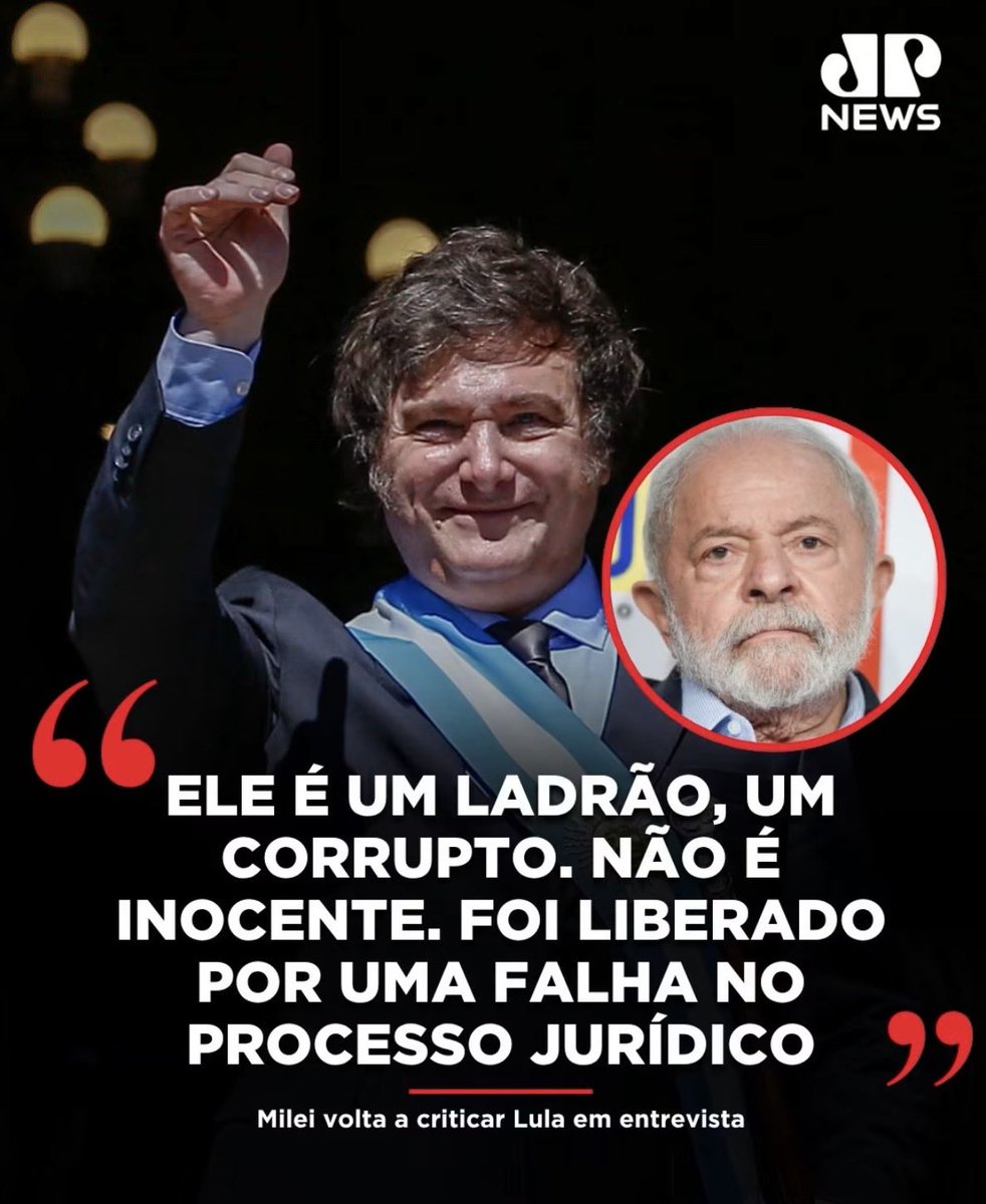 longo_valmir's tweet photo. Se o brasileiro não pode falar a verdade, o Milei fala aos 4 ventos ! https://t.co/VlRuffPDg6