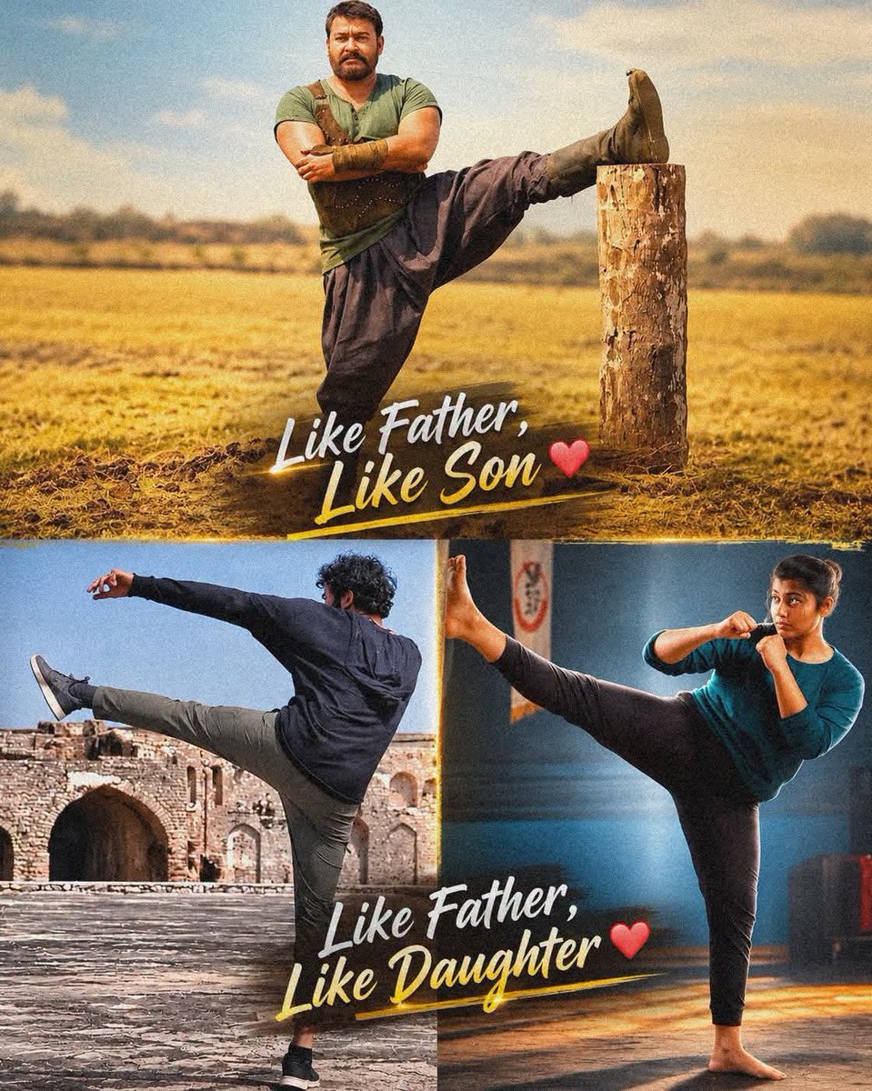 rodrigues_adorn's tweet photo. Like Father, Like Son ❤️

Like Father, Like Daughter 
❤️

#Mohanlal https://t.co/cjKY2wjQAh