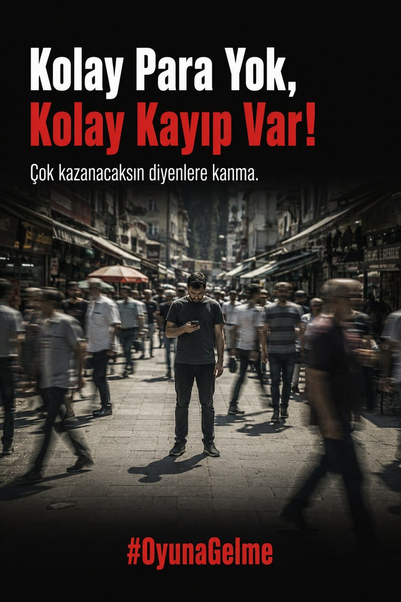 RahsendeBelen's tweet photo. "Yüksek gelir" vaadiyle sunulan gayriresmî teklifler, ciddi finansal kayıplara zemin hazırlar.

#OyunaGelme, yasa dışı bahis ağlarına katılıp geleceğini riske atma. https://t.co/gZ18gSqrb7