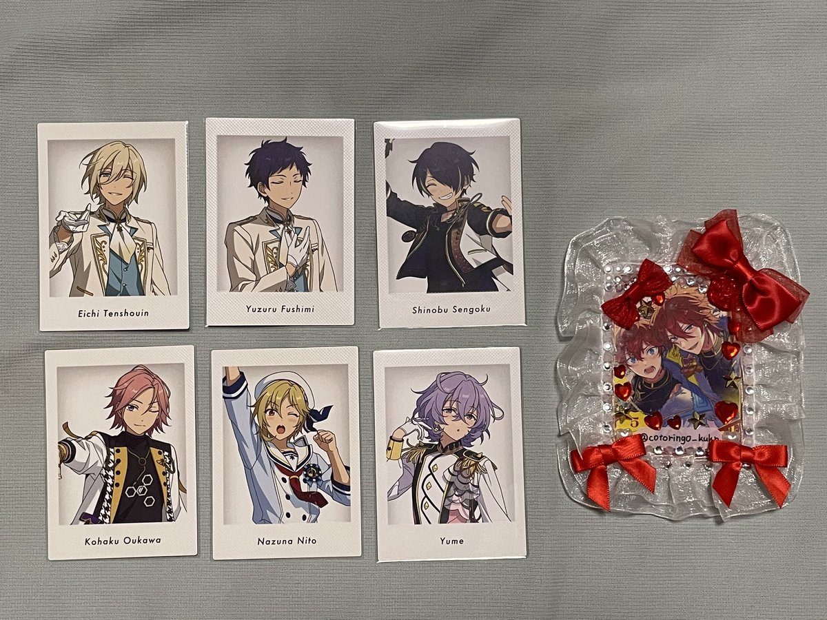 cotoringo_kukn's tweet photo. 【交換】あんスタ ぱしゃっつ 10周年 特典

譲：北斗 真緒 日和 嵐 夏目 
英智 弓弦 忍 こはく なずな ユメ

求：ライカ 藍良

◎同種同士の郵送交換のみ(1~〇)
お気軽にお声掛けください🙇‍♀️ https://t.co/k1FgG0zdfE