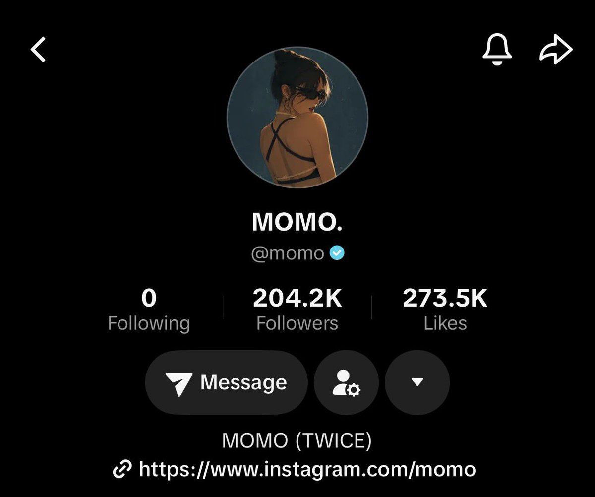 TwiceChartDatas's tweet photo. MOMO has surpassed 200K followers on TikTok.

🔗 https://t.co/ojw0ncrnrJ https://t.co/vq8ff2UFfA