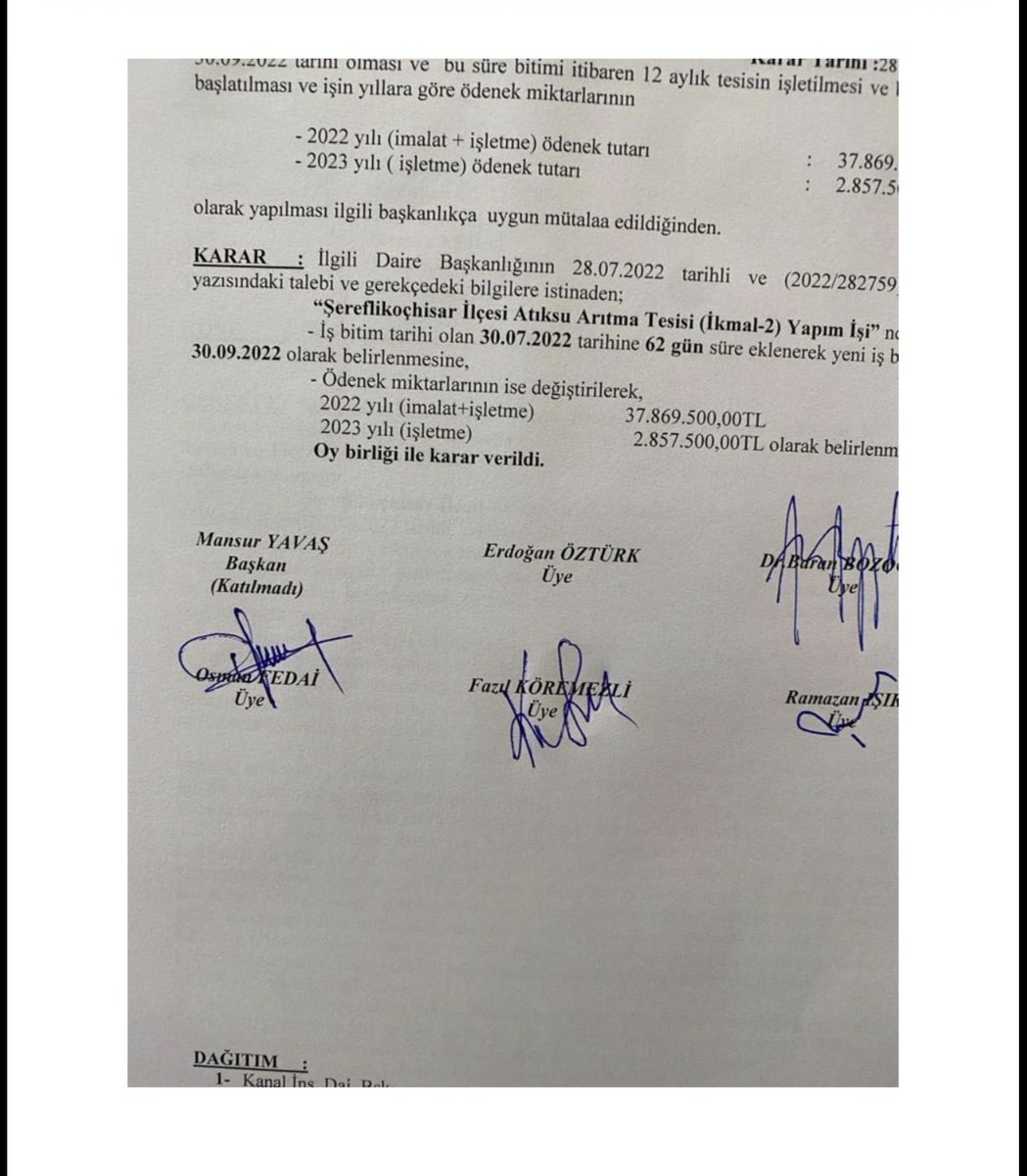SafakDuvan's tweet photo. Kıymetli Oktay başkaya bu nasıl oluyor bir açıklık getirirmisiniz lütfen ❗️

Ankara halkının parasına sahip çıkın!

Şereflikoçhisar Atıksu Arıtma Tesisi’nin 2023 yılı işletme bedeli belgede açıkça 2.857.500 TL olarak belirlenmiş.

İşletme dönemi firmadan iptal ediliyor, kurum aynı işi kendisi yapıyor ve 17 milyon TL harcıyor!

14 milyon TL’den fazla farkın hesabını kim verecek?

Firma yapmakta mecbur olduğu işletme dönemini yapsın neden yükü kuruma yüklüyorsunuz babanızın parasını mı peşkeş çekiyorsunuz ❗️

Bu kamu zararının hesabını kim verecek ❗️Ankara halkının milyonları kimlere, neden peşkeş çekiliyor?

Arıtma daire başkanı bir yıllık Koçhisar işletme maliyeti ne kadar çıktı resmi açıklama yaparmısınız lütfen beni yalanlayınız ❗️

#yoksuzluk
#rüşvet

@askiankara 
@mansuryavas06 
@uzunoglunevzat 
@AkcayMemduh 
@ankaracbs 
@abakingurlek