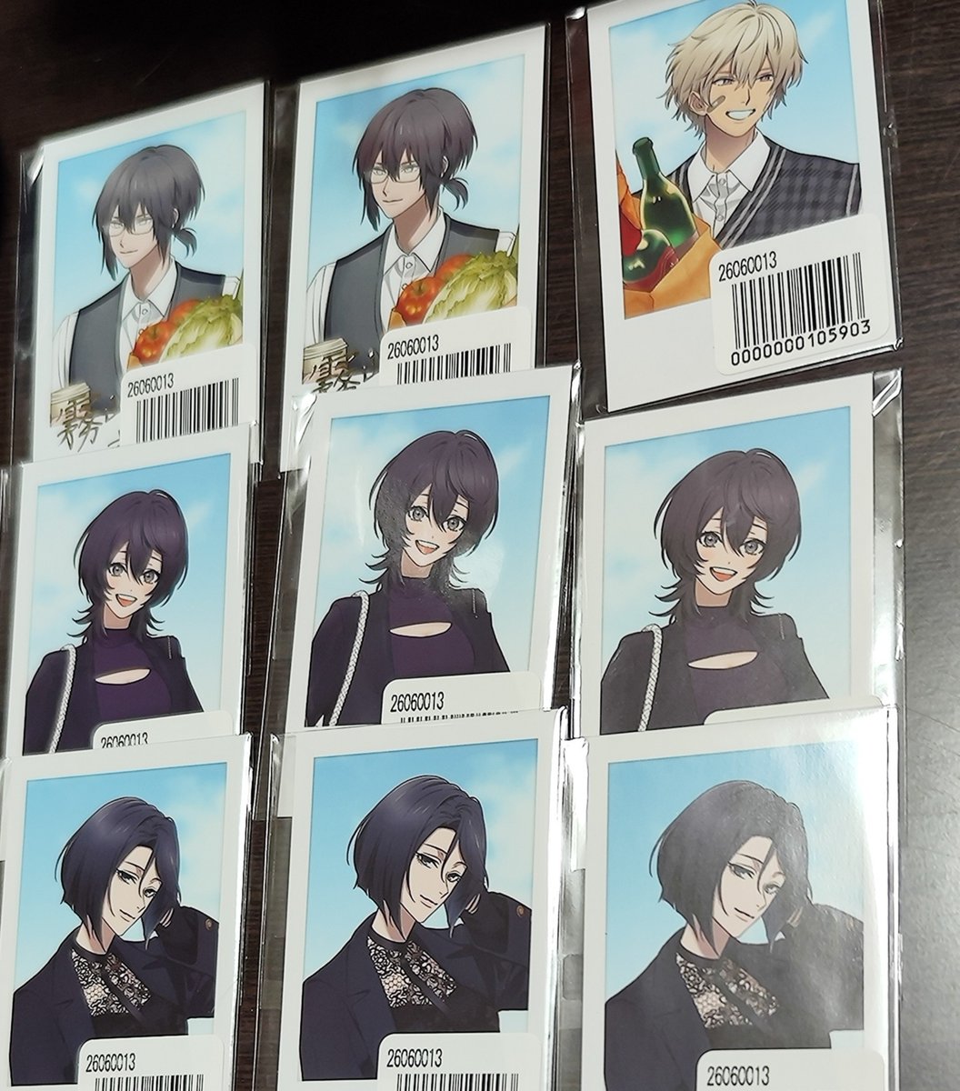 enu0217's tweet photo. 【交換】
中尾ヤスヒロシナリオコレクション 2026 マルイ
プル夜 デス使 イザ棺 イザ禊 特典 ミニフォト風カード
譲)霧嶋(箔��し)、韮澤、烏丸、八坂丹
求)桃下(箔押し)＞蛇原＞桃下＞稲守(箔押し/通常)

郵送、日によって池袋周辺手渡し
箔押しは箔押しとの交換 https://t.co/pSkjD2dWqn