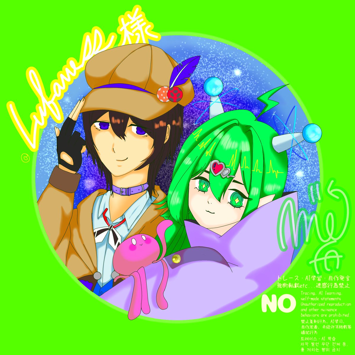 Meguru_MF's tweet photo. @lufaness さま
大変お待たせいたしました！
Lufanessさん宅のルーさん＆イブくん＆ルファ
FA完成いたし���した(*ˊ˘ˋ*)
色選びから完成までとても楽しかったです(*´艸`)
ありがとうございました(⋆ᴗ͈ˬᴗ͈)”

 #よその子さん描かせてください 
 #FA月間   #lu_FA_ness  #色塗り完了 https://t.co/aHxlDX5ABL