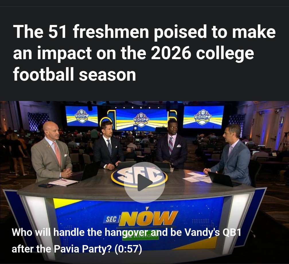 TheRealSpin4You's tweet photo. The title of the article 
"51 Freshman poised to make an impact on the 2026 season..."

Check out #1 in the Group of 6. 😎👍

#AppStateFootball
#MountaineersInTheNews https://t.co/fiO9PNZK3Q