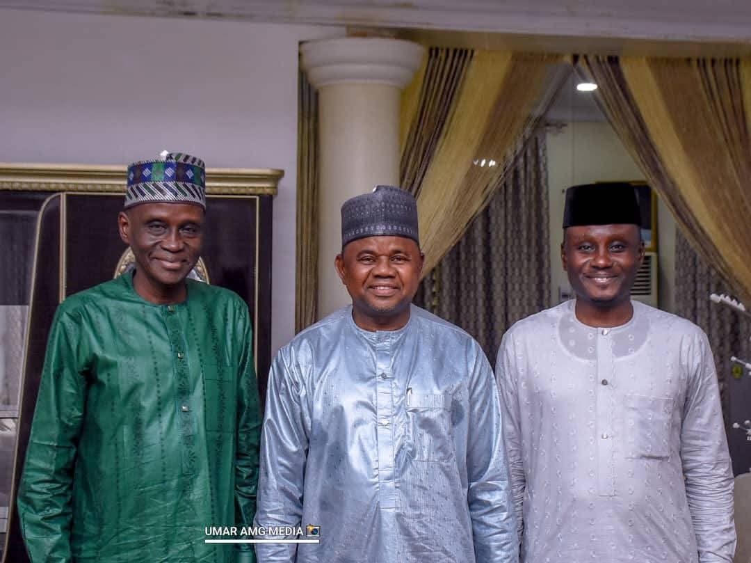 BMB1_Official's tweet photo. A FORMIDABLE TEAM FOR A GREATER BORNO

The incoming Governor of Borno State, Engr. Mustapha Gubio, FNSE, in a strategic engagement alongside the Chief Whip of the 10th Senate, Distinguished Sen MT Monguno, Esq., and the capable Chief of Staff to the Senator, Hon. Ayatullahi Tijjani.

This is more than a gathering of political leaders; it is a convergence of vision, experience and political strength, united by a shared commitment to building a more peaceful, prosperous, united and progressive Borno State.

With a shared vision and collective determination, the focus remains firmly on the future and on delivering meaningful progress for the people of Borno.

The mandate is clear.
The movement is growing.
The people are ready.

#AMG2027 | #ANewEraForBorno