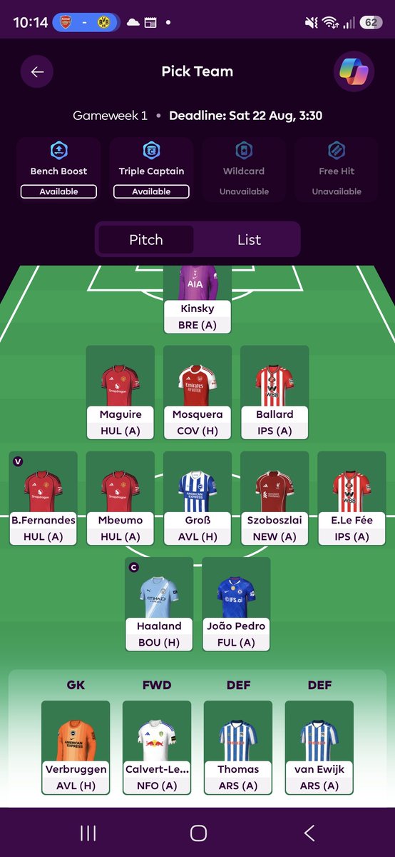 19Raviation91's tweet photo. Fpl Draft No. 7 https://t.co/zcRoeCWrYD