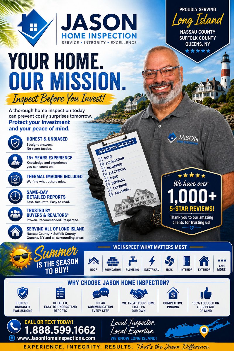 JEscoabar's tweet photo. Our Nassau County home inspectors often uncover hidden issues like outdated electrical panels, minor foundation cracks, poor attic ventilation, and early signs of termite activity. A thorough inspection helps buyers avoid unexpected repair costs and make informed decisions. https://t.co/pf1EXmw4hy