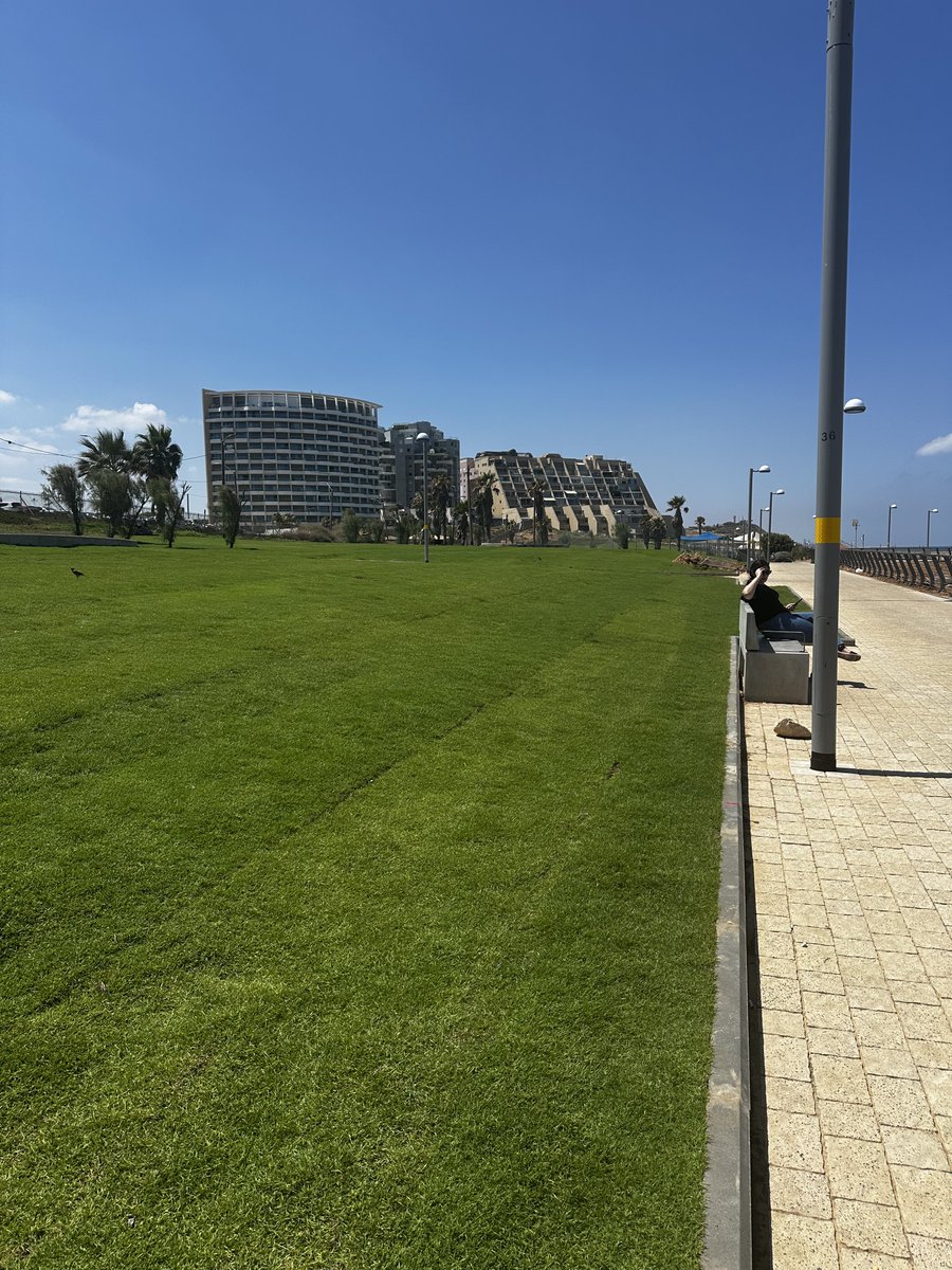 brianoflondon's tweet photo. Israel is partly a desert with 15% less rainfall in Tel Aviv than London but because it is run by Jews who aren't complete idiots about energy and water reclamation, we have enough water to lay new lawns at the beach mid summer and water them. https://t.co/ab4axCeJ1r