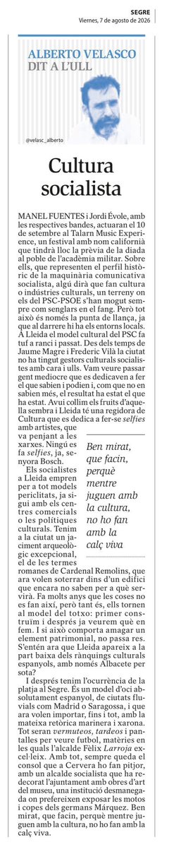 perebai4's tweet photo. Aquí teniu la columna d’opinió de @velasc_alberto que @SEGREcom ha “retirat” per ordre dels de sempre!!
Sembla que no es poden publicar opinions que incomoden. 
Crec que tothom te dret a llegir-lo… https://t.co/RrCRkBkJmX