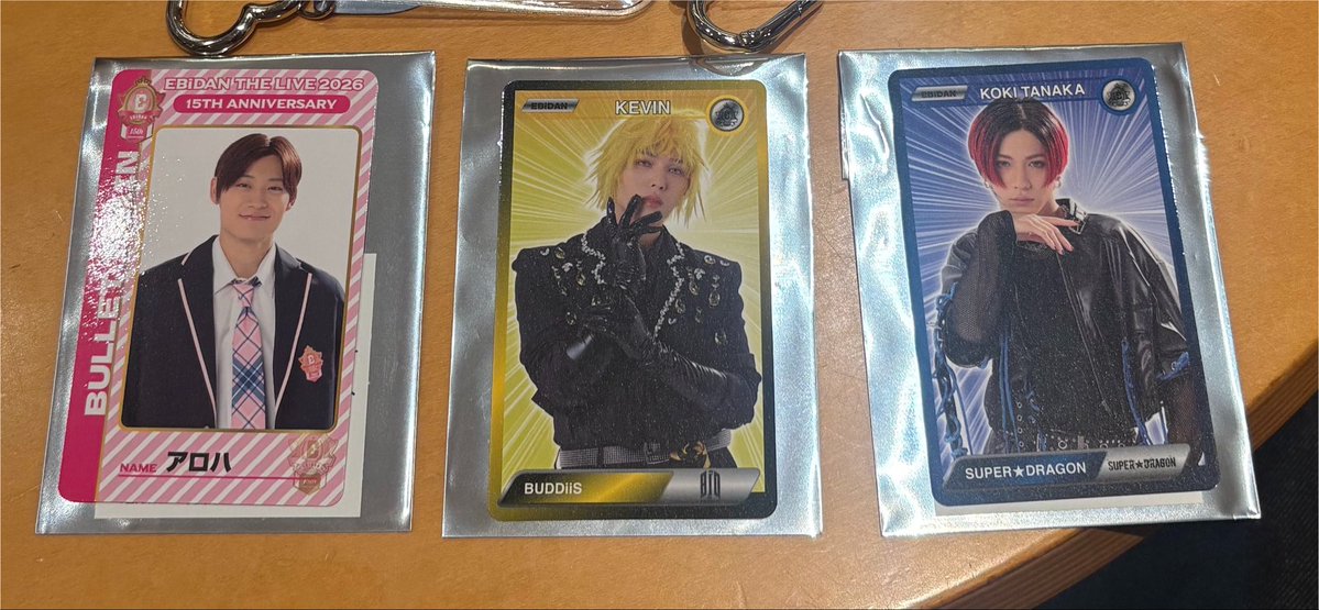 jyu_zn's tweet photo. EBiDAN THE LIVE 2026 15th Anniversary エビライ ダブルサイドカード 交換

【譲】B:田中、C:KEVIN、D:アロハ
【求】B:古川、C:山中、D:杢代

同種交換ですが山中のみアロハも交換可能

8/13エビライ、別日都内にて手渡し希望です。
お気軽にお声がけください🙂‍↕️✨ https://t.co/VWMKfLmN1h