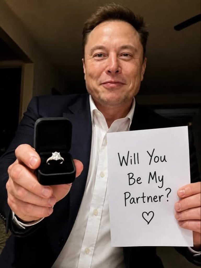 americaof22's tweet photo. 🚀 Elon just asked: “Will you be my partner?”

What’s your answer? 👀

A) Yes, instantly 💍❤️
B) Only in business 🚀💼
C) Depends on the offer 💰😂
D) Sorry, I’ll pass 😅

👇 Be honest—pick ONE! https://t.co/K55Gso2kGk