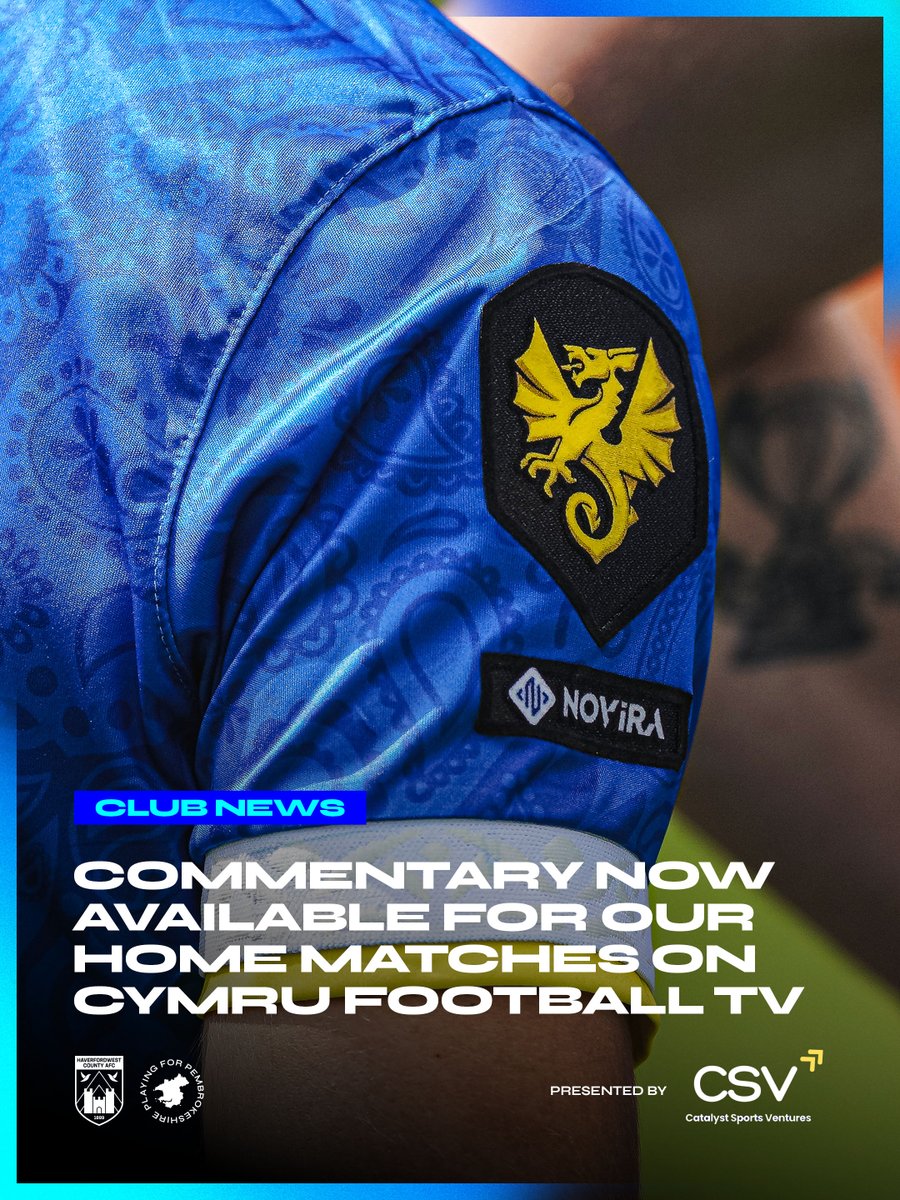 HaverfordwestFC's tweet photo. We are delighted to announce that we will providing live commentary of all home matches throughout this season's #NoviraCymruPremier via the new Cymru Football TV platform, thanks to Catalyst Sports Ventures 🎙️

🗞️ Full details: https://t.co/S9d9NRDg4J  

#PlayingForPembrokeshire https://t.co/QC4Hz8pd0P