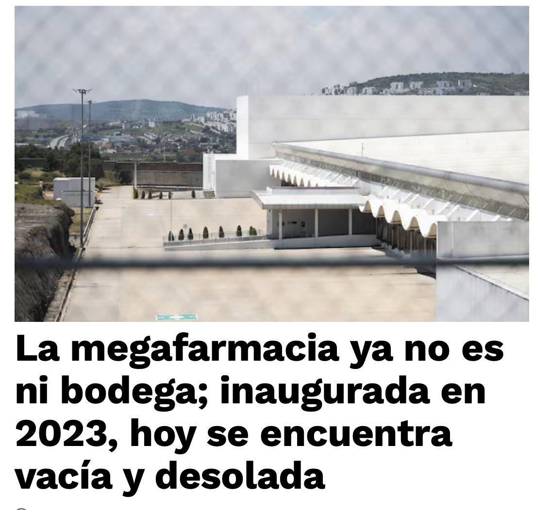 acastilloDC's tweet photo. Morena prometió la farmacia más grande del mundo para acabar con el desabasto. Gastaron miles de millones. Hoy está vacía, mientras tanto los pacientes siguen sin medicamentos. MISERABLES. https://t.co/37sY3l6xYi