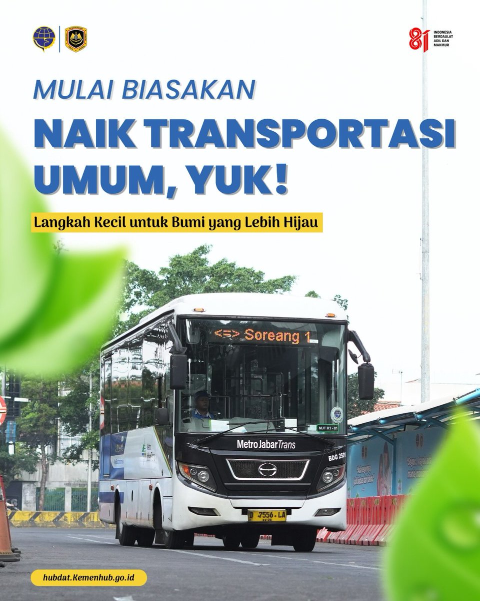 hubdat151's tweet photo. Bumi lebih hijau bisa dimulai dari perjalanan kita sehari-hari 🙌🏼

Tahukah MitraDarat? Memilih naik transportasi umum bukan cuma soal berpindah dari satu tempat ke tempat lain.

#MenghubungkanIndonesia
#LewatDarat
#TerhubungMelayani
#BergerakUntukNegeri
#HUT81KemerdekaanRI https://t.co/f7VFpYPXIG