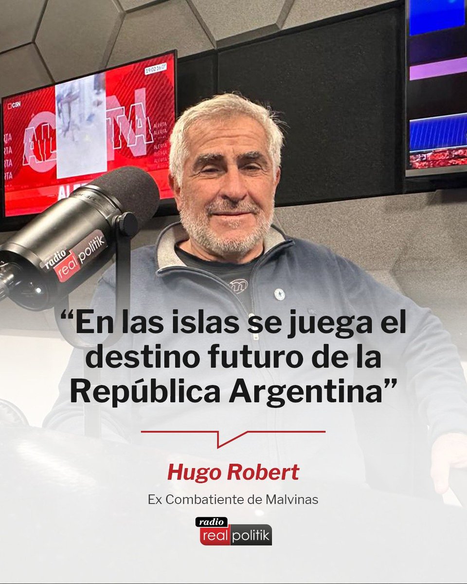 RealpolitikFM's tweet photo. 📻 El vicepresidente del Centro de Ex Combatientes Islas Malvinas (@cecimlaplata) de La Plata, Hugo Robert, y la #FraseRealpolitik en #RealpolitikFM.

¡Mirá la nota completa acá!👇
https://t.co/DYvIwwEBdn https://t.co/ObKEL2wTiZ