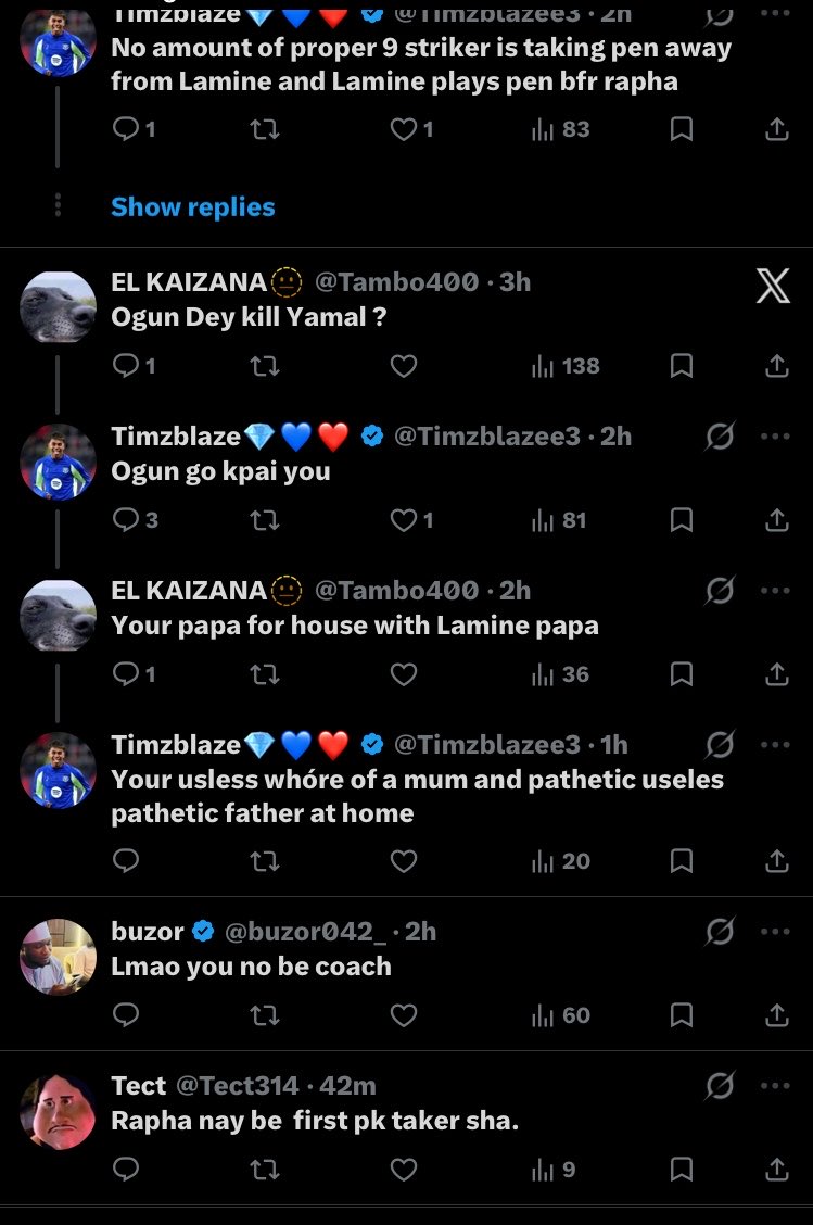 Ayomide26821's tweet photo. Raphinha should be our first penalty taker. 🤝

But why una Dey swear for una self😭😹😹😹 https://t.co/C5gfZ9TATN