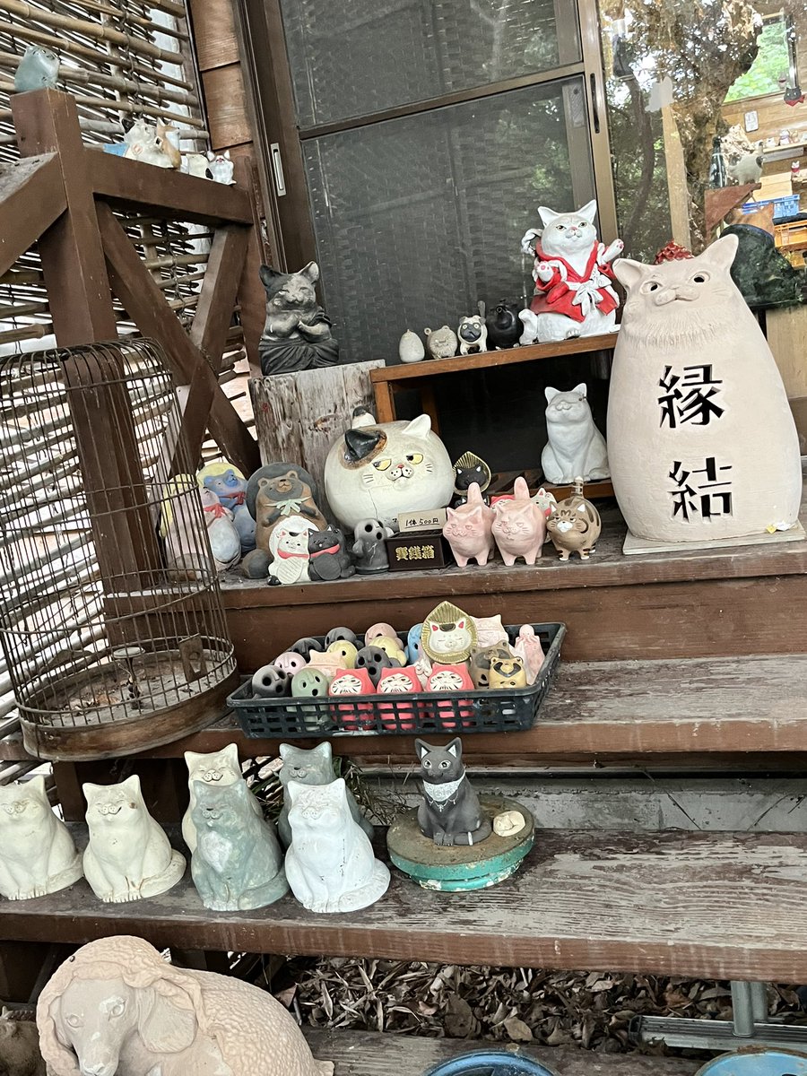 densuke_0526's tweet photo. 帰省がてらいつか行きたいと思ってた布施猫さんの工房やっと行けた〜‼️
同じ山形でも地方が違うから車で2時間🤣
見たことない作品もあったし工房見れたし、どん兵衛と八兵衛可愛すぎたぁ🥰🥰

#布施猫笑店 https://t.co/1KtAjXNTiG