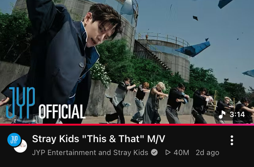 minchansidebae's tweet photo. 📈📈@Stray_Kids "This &amp; That" YouTube views:

10M: 11h 7mins 
20M: 23h
30M: 1d 12h 17mins
40M: 2d 8h 26 mins🆕
50M: 🔜 https://t.co/2Hzk1Tj7Br