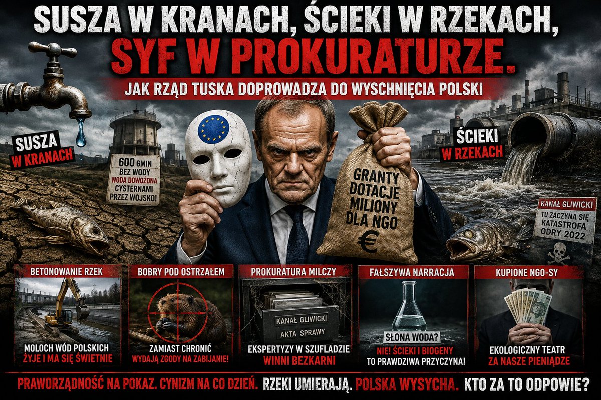 RobertJGola's tweet photo. 🔴SUSZA W KRANACH 🔴ŚCIEKI W RZEKACH 🔴SYF W PROKURATURZE
Dzielę się z Wami moim najnowszym tekstem, który jest wynikiem ponad 2-letnich obserwacji, śledztw i badań związanych z systemową dewastacją polskich rzek jakiego dopuszcza się rząd👉 https://t.co/Wa72RBYCXm👈 #Odra https://t.co/rwMUurmniz