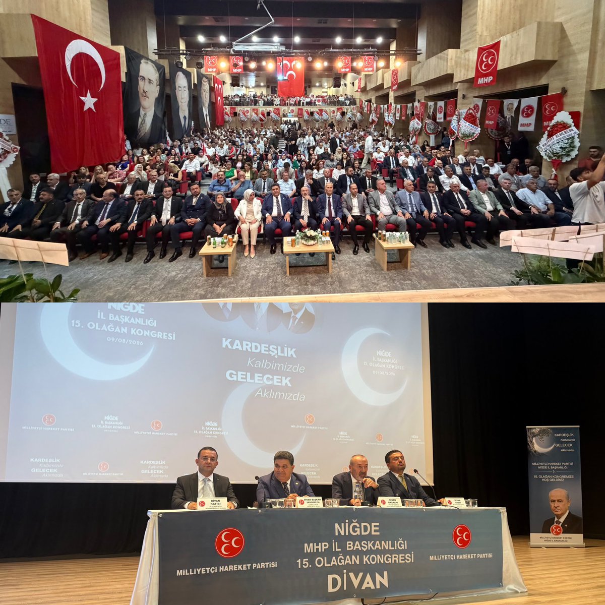 yasaryldrmMHP's tweet photo. Rüzgar ne yandan eserse essin, düşman ne yandan yürürse yürüsün,
Milliyetçi Hareket bütün haşmetiyle, bütün heybetiyle Türk ve Türkiye düşmanlarının karşısında dimdik ayaktadır.
Her kongremizi bu ruh ile topluyor, her adımızı bu heyecan ile atıyoruz. 
Niğde İl Başkanlığımızın 15. Olağan Kongresi’ni aynı ülküdaşlık ruhu, aynı Ülkücü terbiye ile tamamladık. 
Yeniden il başkanlığına Aytekin Tükenmez ile yönetimine üstün başarılar ve kolaylıklar diliyorum.