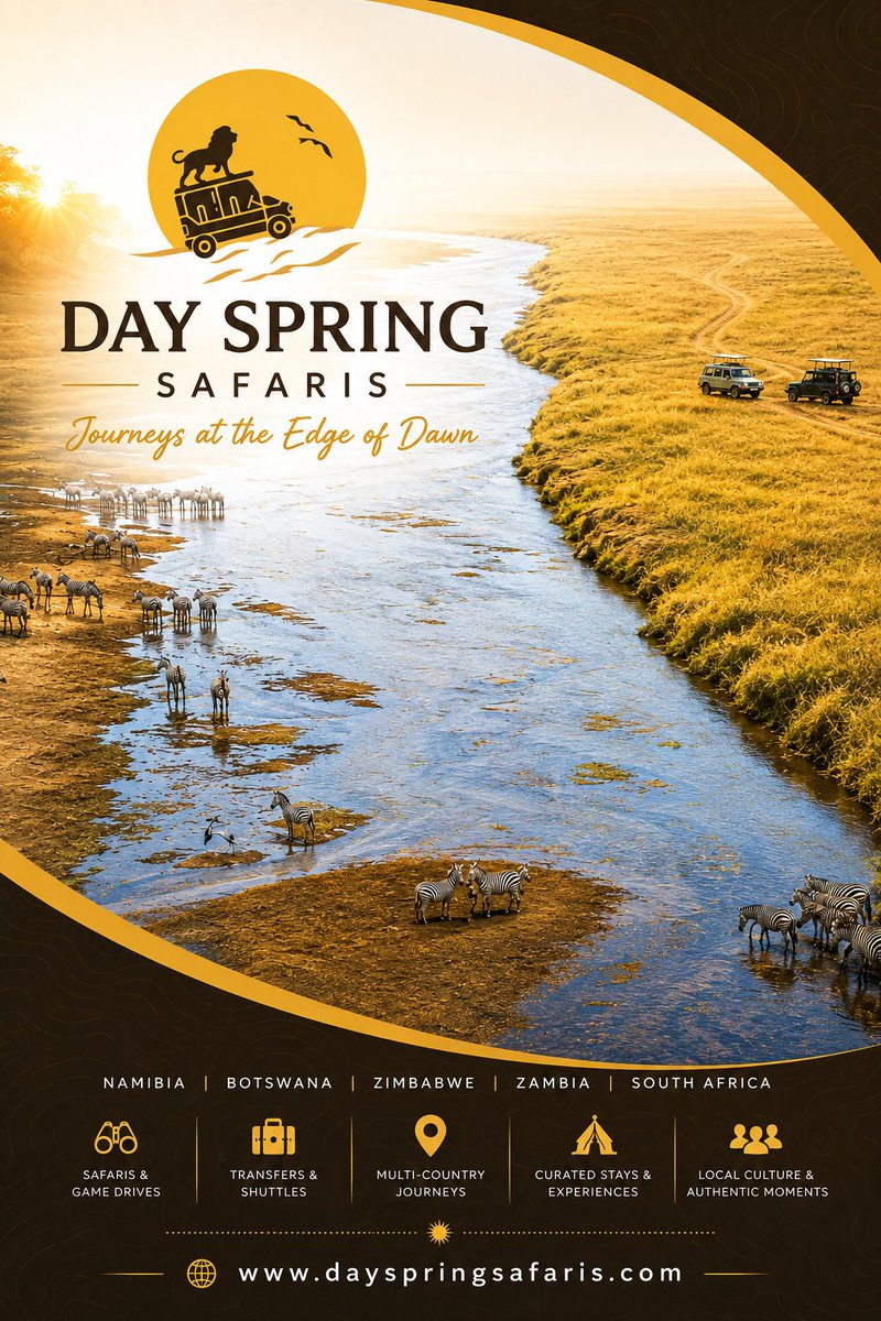 mhamadziripi's tweet photo. The water knows. 🦓

Before the roads get busy.

Before the day gets loud.

The wild comes to drink.

JOURNEYS AT THE EDGE OF DAWN.

Day Spring Safaris
Southern Africa, on your terms.

#DaySpringSafaris #JourneysAtTheEdgeOfDawn #Safari https://t.co/7MZhIG1Z5M