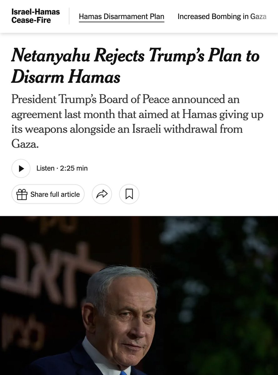muhammadshehad2's tweet photo. What happened to "if Hamas agrees to release the hostages &amp; disarm, there would be peace immediately"?

Netanyahu is now openly rejecting Trump's plan to disarm Hamas &amp; that crowd is completely silent! What's their next talking point?

WE told you this was NEVER about "Khamas"! https://t.co/dX8dcOPyvo