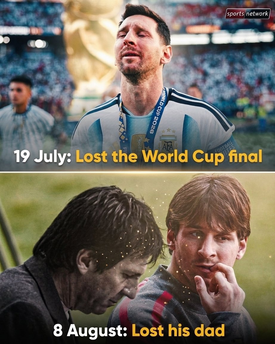 thesportsnetw's tweet photo. An Emotional Rollercoaster for Leo Messi 💔🏆
From the highest stakes on the pitch to the deepest heartbreak at home, life can change in an instant. Standing strong through every triumph and tragedy.Stay strong, Captain. 🙌✨
#LionelMessi #Football
#StayStrong #SportsNetwork https://t.co/V6slpR2q7C