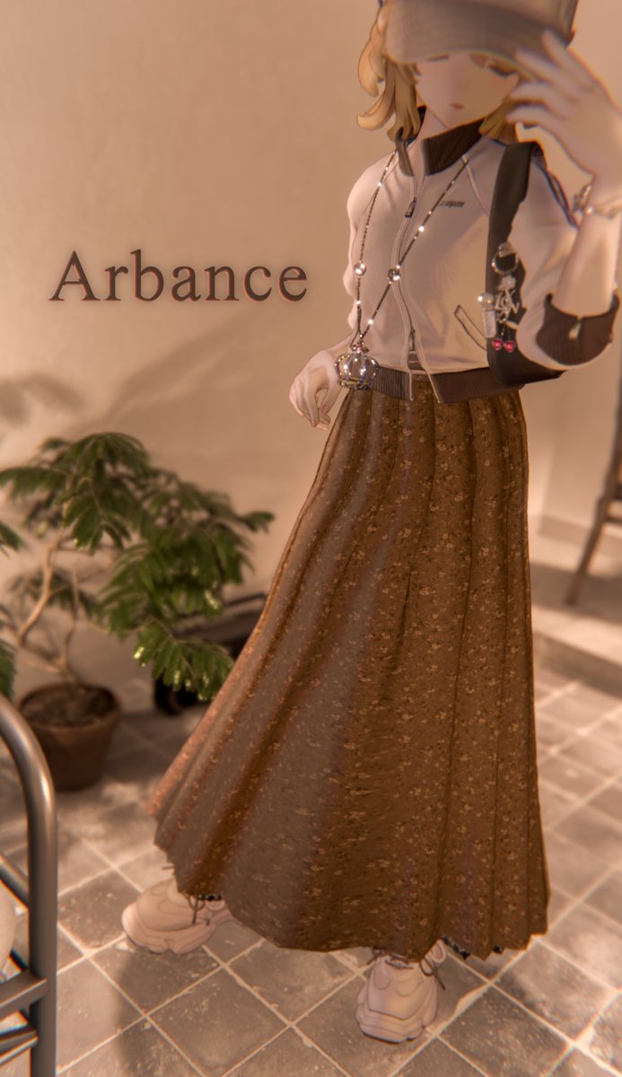 Arbance_vrc's tweet photo. Arbance 1st Release
『 Pleats Long Skirt 』

スカート、レース、ベルトを自由に組み合わせて楽しめる、ハイウエストのロングプリーツスカートです。
対応予定：Lapwing／マリシア／しなの
8月中旬発売予定

※写真はコーディネートイメージです。スカートのみ販売となります。
#Arbance #VRChat https://t.co/kyjOmKURYw