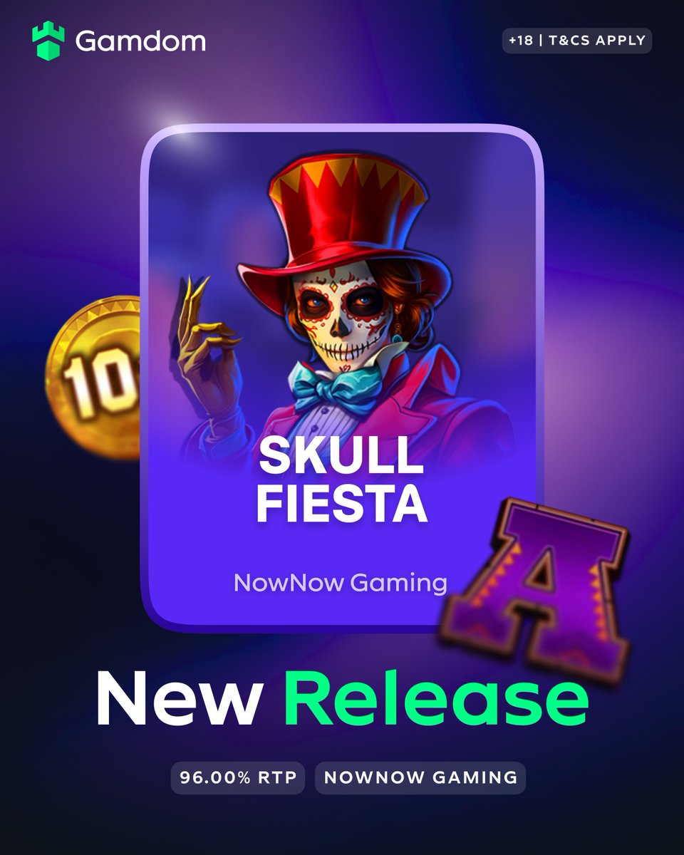 gamdom's tweet photo. Get ready for a fiesta of skulls and big wins! 💀

 Up to 10,000x max win!
💚 + 🔄 + 🆔

🔗 https://t.co/t6cEvyQhE2 https://t.co/dUkZppynM8