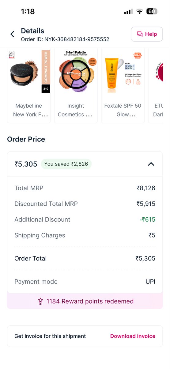 MahakRoz's tweet photo. Ordered ₹5,700 worth of makeup from Nykaa and canceled some products.
It’s been 20 days, but my refund is still pending.
Support keeps sending me to the bank, My bank found suspicious UPI details.
Nykaa says refunds take 5–7 day
#NykaaRefund #RefundPending #NykaaScam @MyNykaa https://t.co/TdPvFPddIK