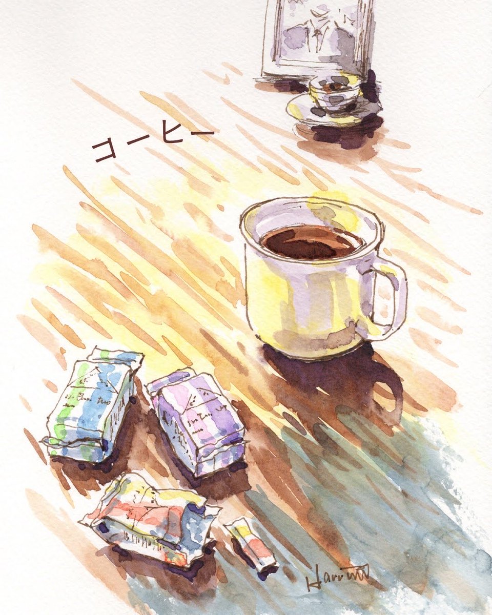 oharuja's tweet photo. 一日サラッと一絵。
きょうは『こ』の日。
朝のコーヒーとともに描いたのは、まるでお菓子のように可愛らしいパッケージのレギュラーコーヒー。1杯分ずつ真空パックされ、さまざまなシーンに合わせてブレンドされています。
さりげない優しい贈り物。
ありがとう‼︎
#手描き #コーヒー https://t.co/dhXfIR34IE