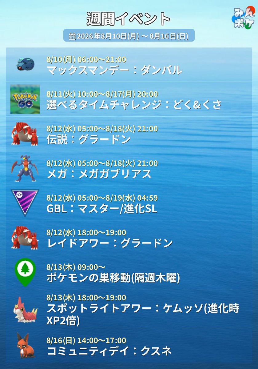 pokemongo_db's tweet photo. 【今週のイベント】
プロ野球コラボ⚾️
8/11,12,13 北海道日本ハムファイターズ

8/16(日)コミュニティデイ：クスネ
色違い初登場✨
特別技：こごえるかぜ
ボーナス：捕獲時すな３倍
https://t.co/n13PRW7pAu
#ポケモンGO https://t.co/ncWDgLUY4l