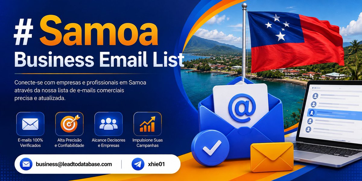 LeadToDatabases's tweet photo. #b2bdatabase
#consumerdatabase
#emaildatabases
#phonenumberlists
Samoa Business Email List helps businesses connect with relevant prospects through accurate, targeted contacts.
Whatsapp: +639858085805
Telegram: @xhie01
https://t.co/3uB76M7tvS https://t.co/UbjJhuW2rL